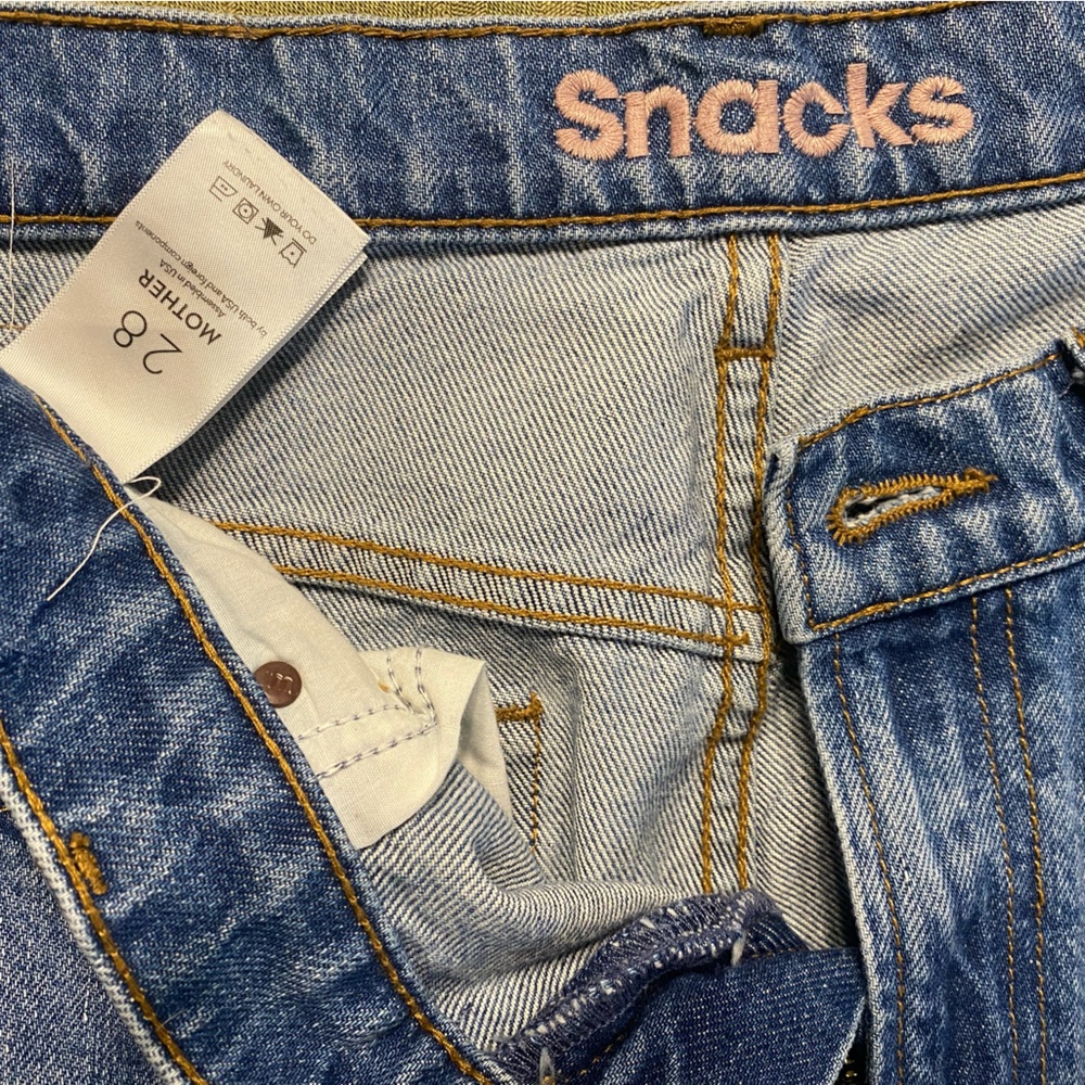 Mother Snacks 
Straight Leg Jeans in Medium Blue Denim - Picture 3 of 6